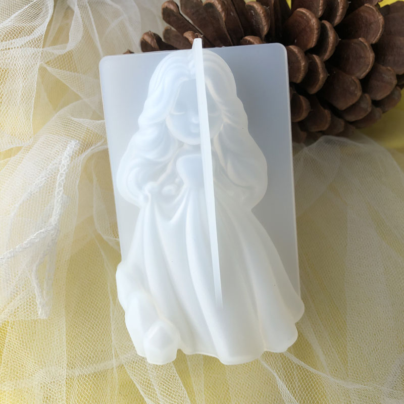 Candle Making Supplies Kit - 3D น่ารักเจ้าหญิงซิลิโคนเทียนแม่พิมพ์ Angel สาวสบู่เรซิ่นพลาสเตอร์ทําแม่พิมพ์ DIY มนุษย์ช็อกโกแลตเบเกอรี่เครื่องมือตกแต่งบ้านของขวัญ