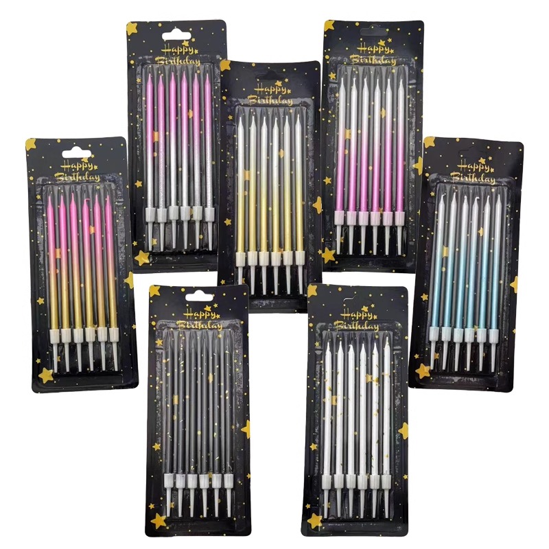 Supplies Of Candle - 30/50กล่องGradientสีเทียนวันเกิดเค้กตกแต่งเบเกอรี่งานแต่งงานครบรอบPartyขายส่ง