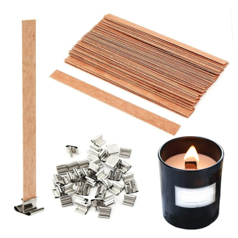 Candle Supplies Beeswax - 30pcs คุณภาพสูงไม้เทียน Wick พร้อมฐานคลิปหัตถกรรมหวายพาราฟินขี้ผึ้ง Burning Smokeless
