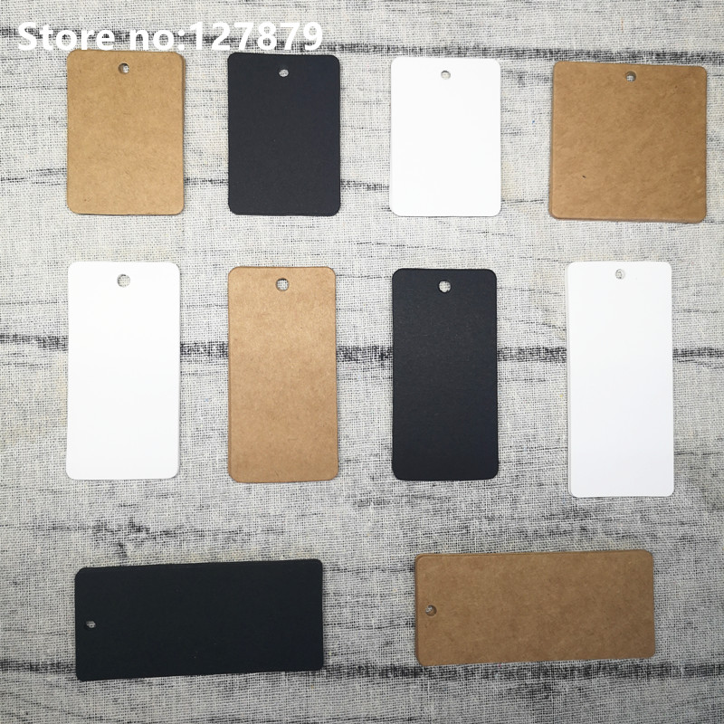 Kraft Hang Tag - ป้ายกระดาษคราฟท์หลายขนาด 100 ชิ้น สำหรับงานฝีมือ DIY บรรจุภัณฑ์