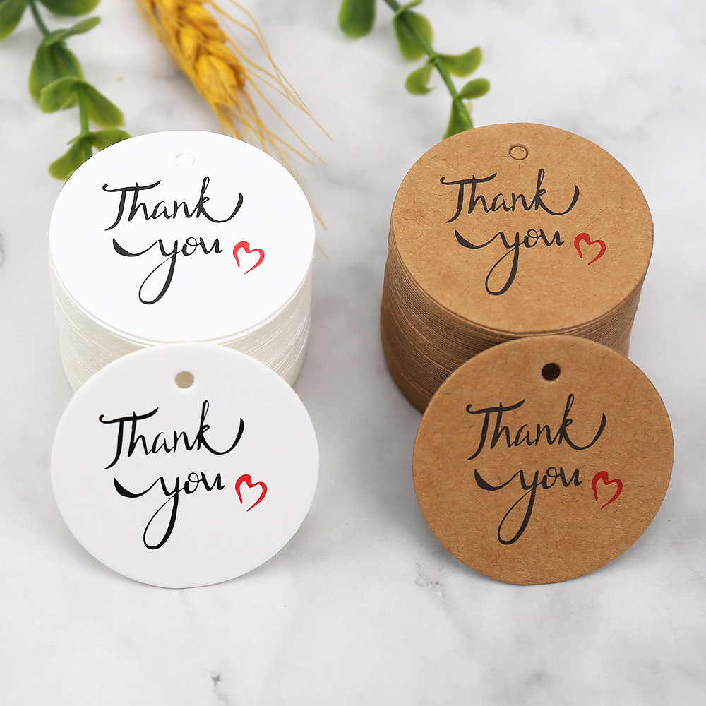 Kraft Hang Tag - ป้ายกระดาษคราฟท์รูปหัวใจ 100 ชิ้น สำหรับงานแต่งงาน งานเลี้ยง ขนม