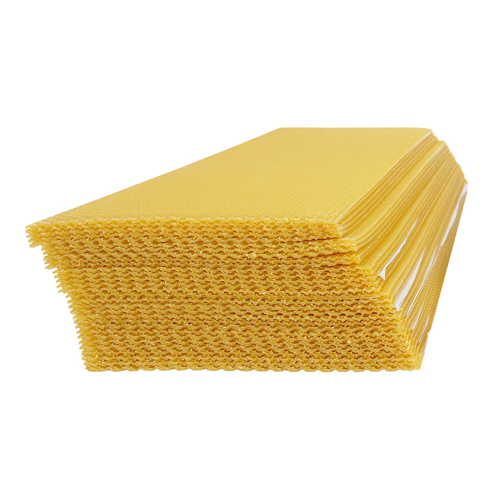 Candle Supplies Beeswax - แผ่นขี้ผึ้งขนาด 195*415 มม. สำหรับทำเทียน แผ่นฐานขี้ผึ้งธรรมชาติสำหรับโครงรังผึ้ง แผ่นขี้ผึ้งสำหรับโครงรังผึ้ง