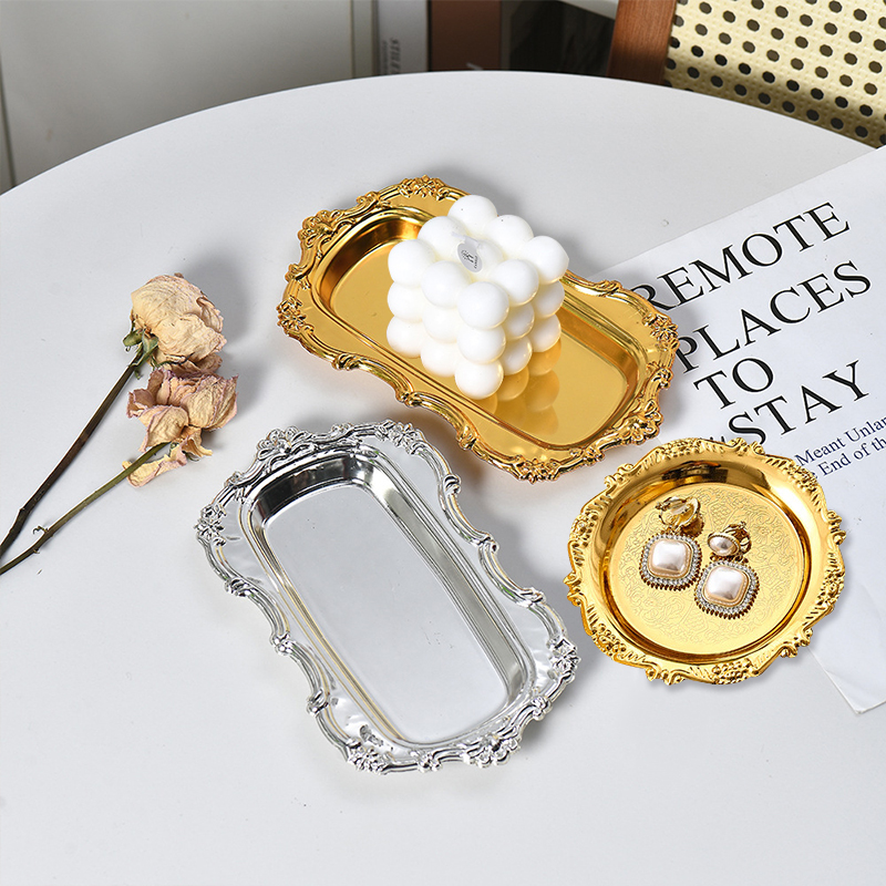 Candle Supplies Luxury - ถาดใส่เค้ก ขนมหวาน น้ำหอม กุญแจ เทียนหอม แบบหรูหราสไตล์เรโทร