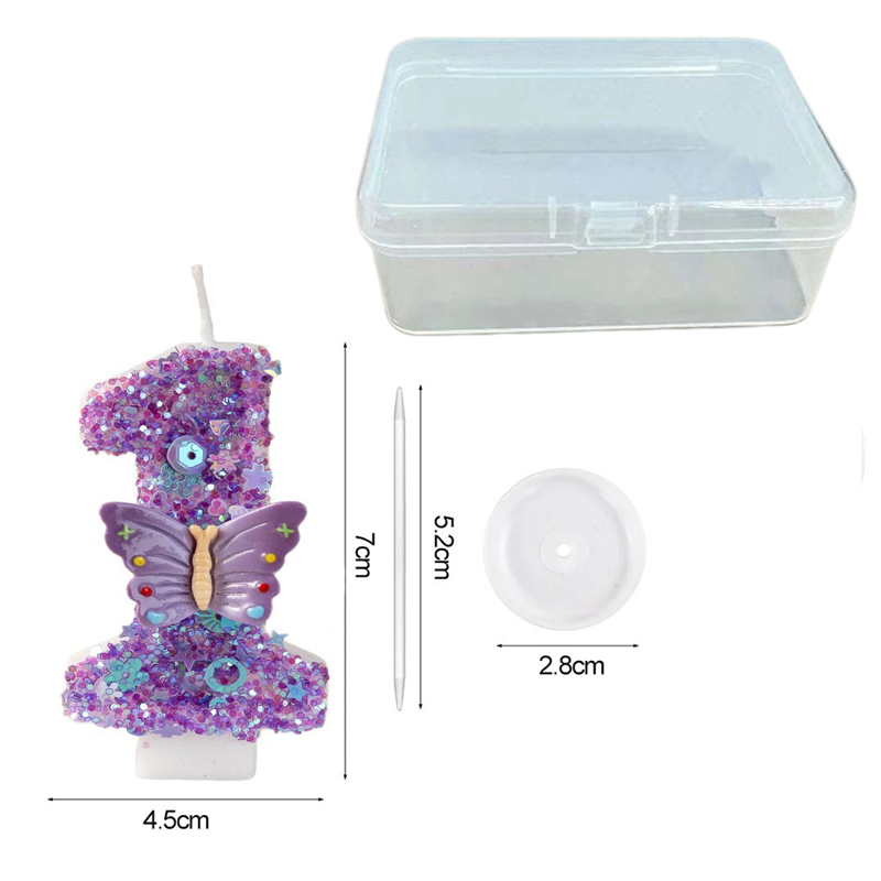 เทียนวันเกิดรูปผีเสื้อสีม่วงหม - Candle Supplies Luxury บทวิจารณ์และราคา