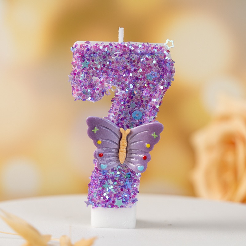 เทียนวันเกิดรูปผีเสื้อสีม่วงหม - Candle Supplies Luxury บทวิจารณ์และราคา