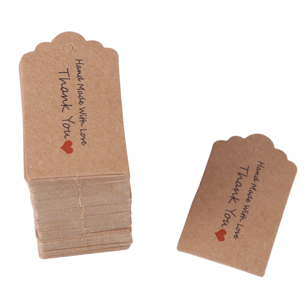 100 ชิ้น ป้ายแขวนกระดาษคราฟท์ท - Kraft Hang Tag บทวิจารณ์และราคา