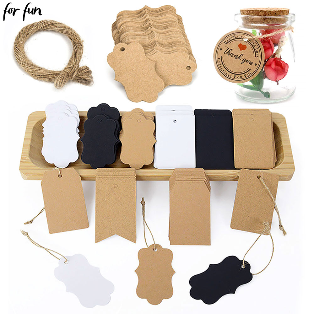 เพื่อความสนุกสนาน 100PCS กระดา - Kraft Hang Tag บทวิจารณ์และราคา