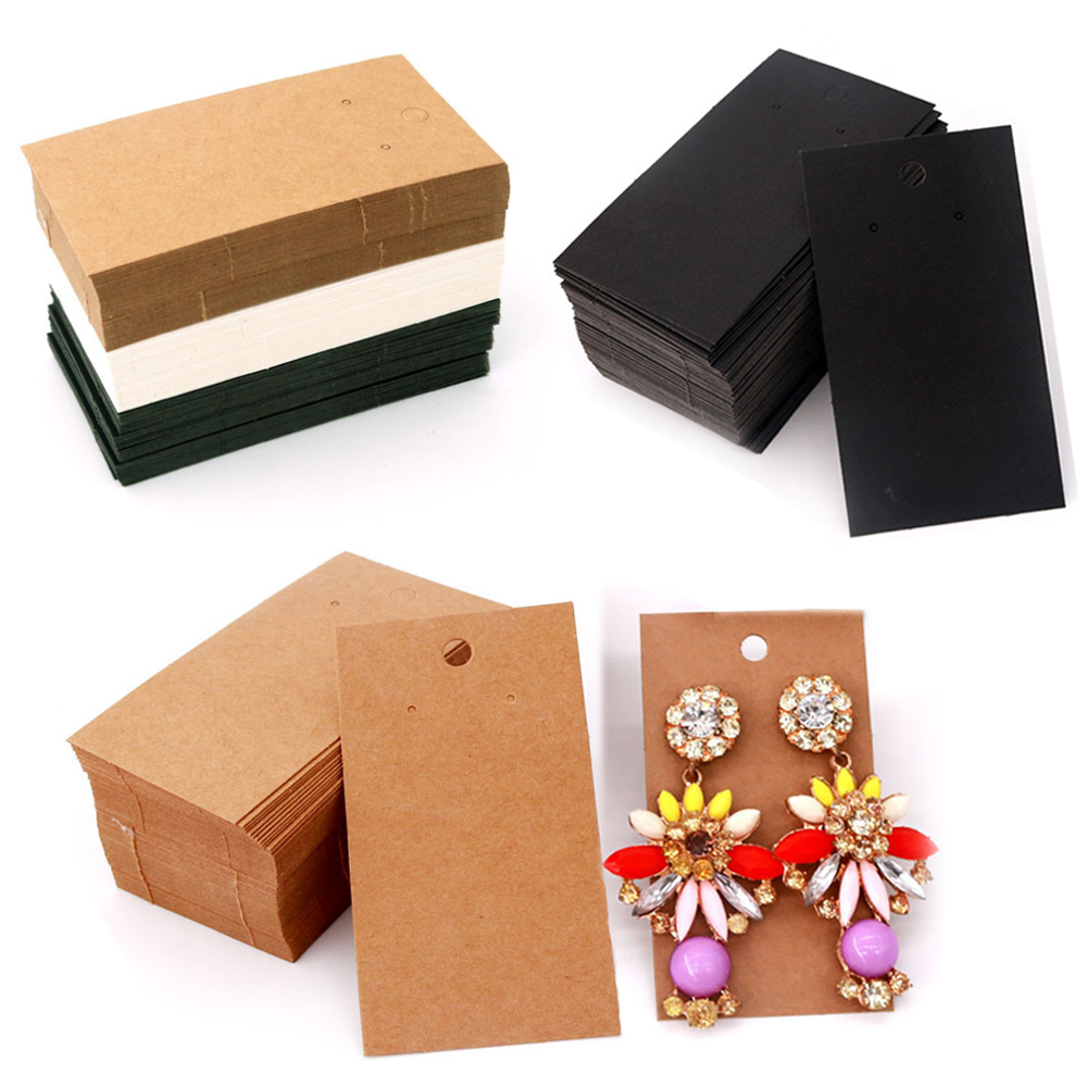 50pcs ต่างหูการ์ด 5x9 ซม.เปล่า - Kraft Hang Tag บทวิจารณ์และราคา