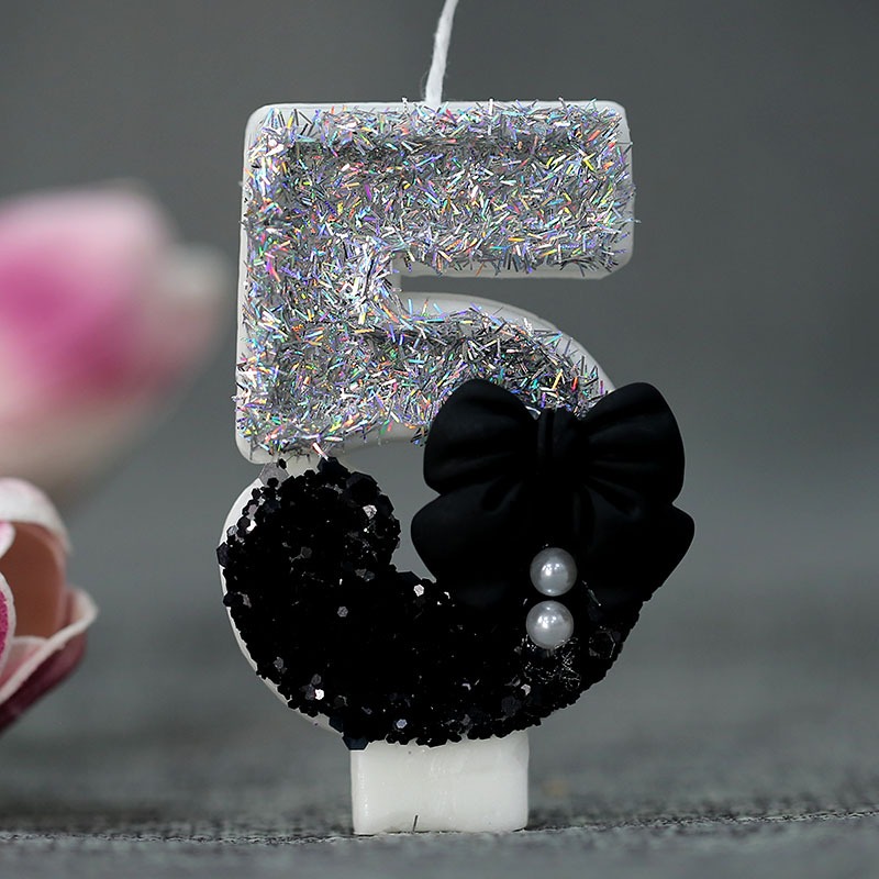 เทียนวันเกิดรูปโบว์และไข่มุก 0 - Supplies Of Candle บทวิจารณ์และราคา