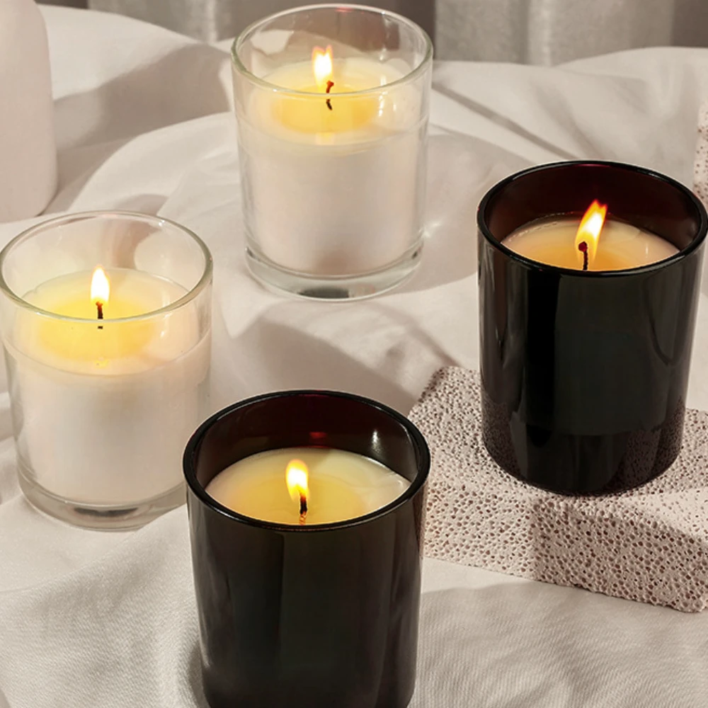 หรูหราแก้วเทียน Jar สีดําสีขาว - Candle Supplies Luxury บทวิจารณ์และราคา