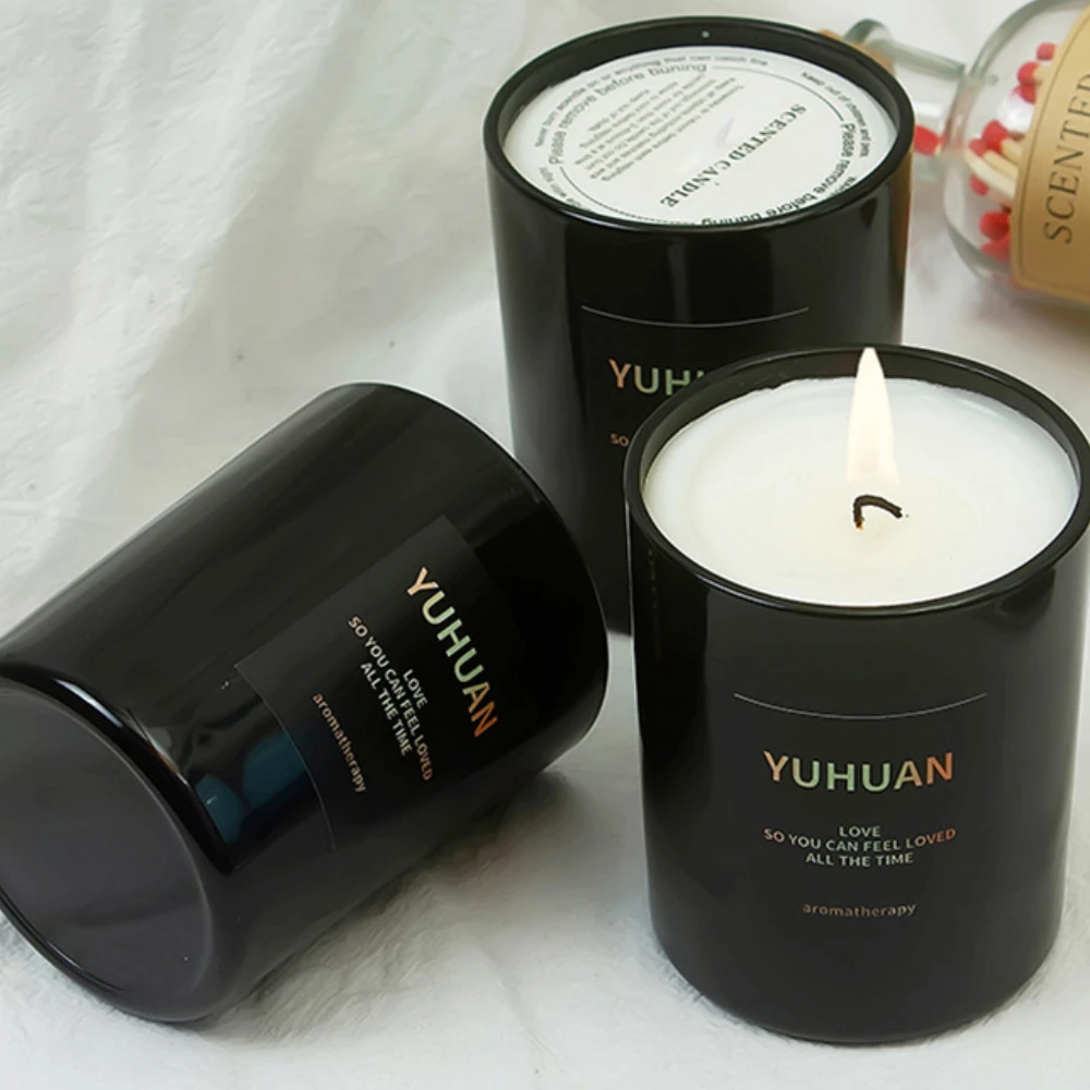 หรูหราแก้วเทียน Jar สีดําสีขาว - Candle Supplies Luxury บทวิจารณ์และราคา